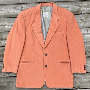 Vintage 1991 Hugo Boss Wool Cashmere Jacket Salmon Orange Twenty Made in Italy